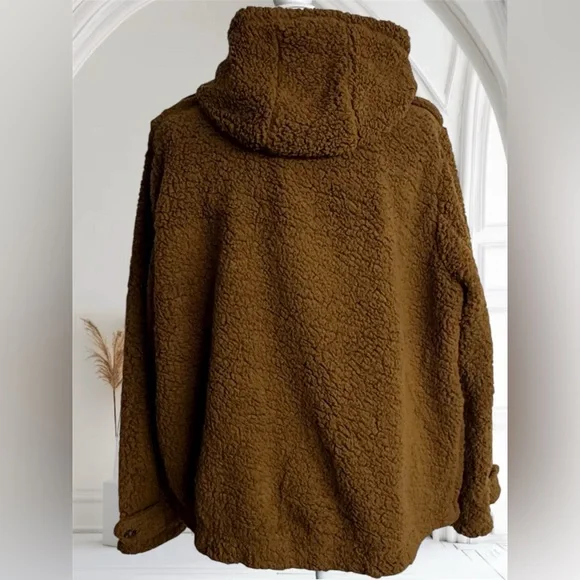 Perch by Blu Pepper Teddy Faux Shearling Sherpa
Hooded Jacket Size 1XL - Picture 3 of 6